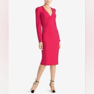 RACHEL Rachel Roy Surplice-Neck Long-Sleeve Sheath Dress, XXL